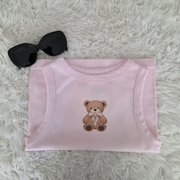 Pink Teddy Bear Tank Top - Picture 6 of 8
